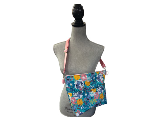 tropical flowers medium purse