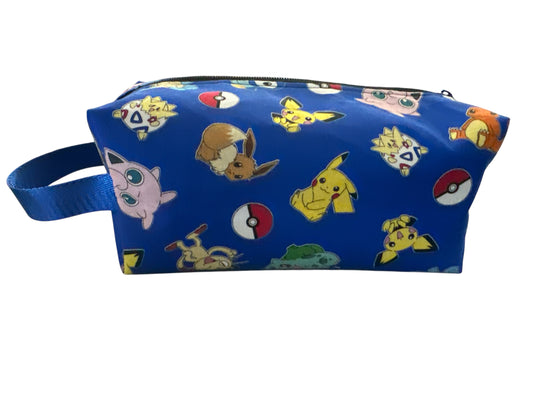 clearance Pokemon blue fabric men's toiletry bag