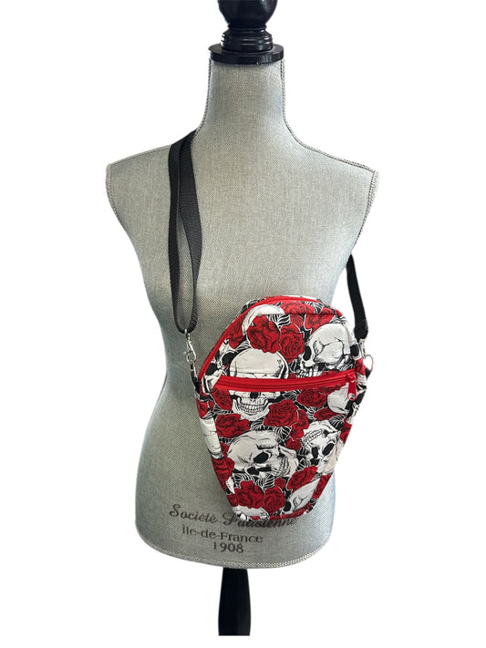 Coffin shaped Skulls crossbody or shoulder bag